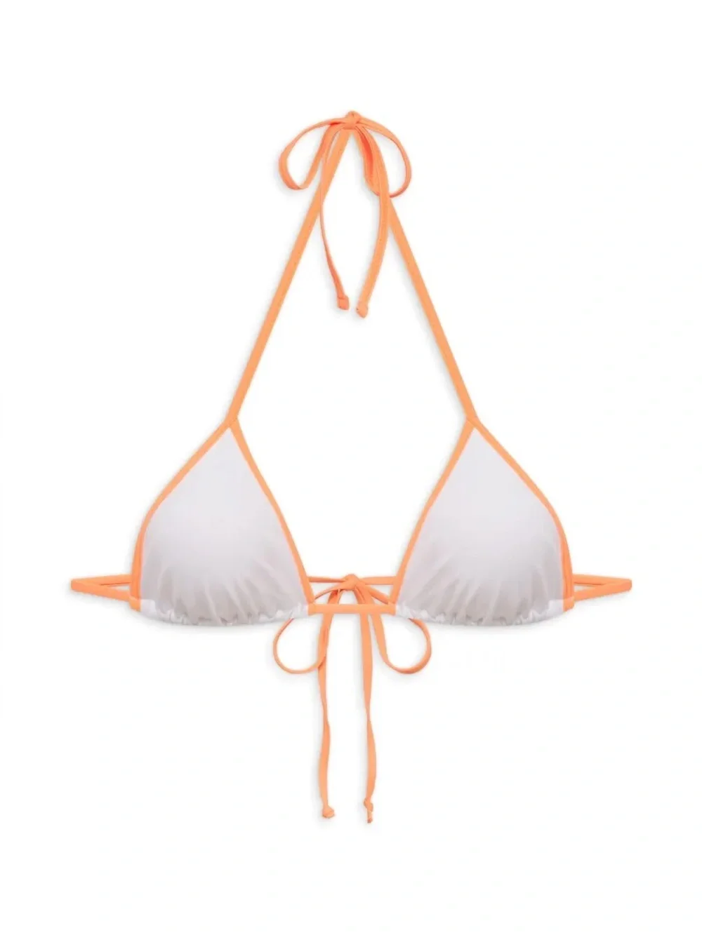 Frankie’s Bikinis Nick Top and Divine Bottom in Sherbet Orange and White